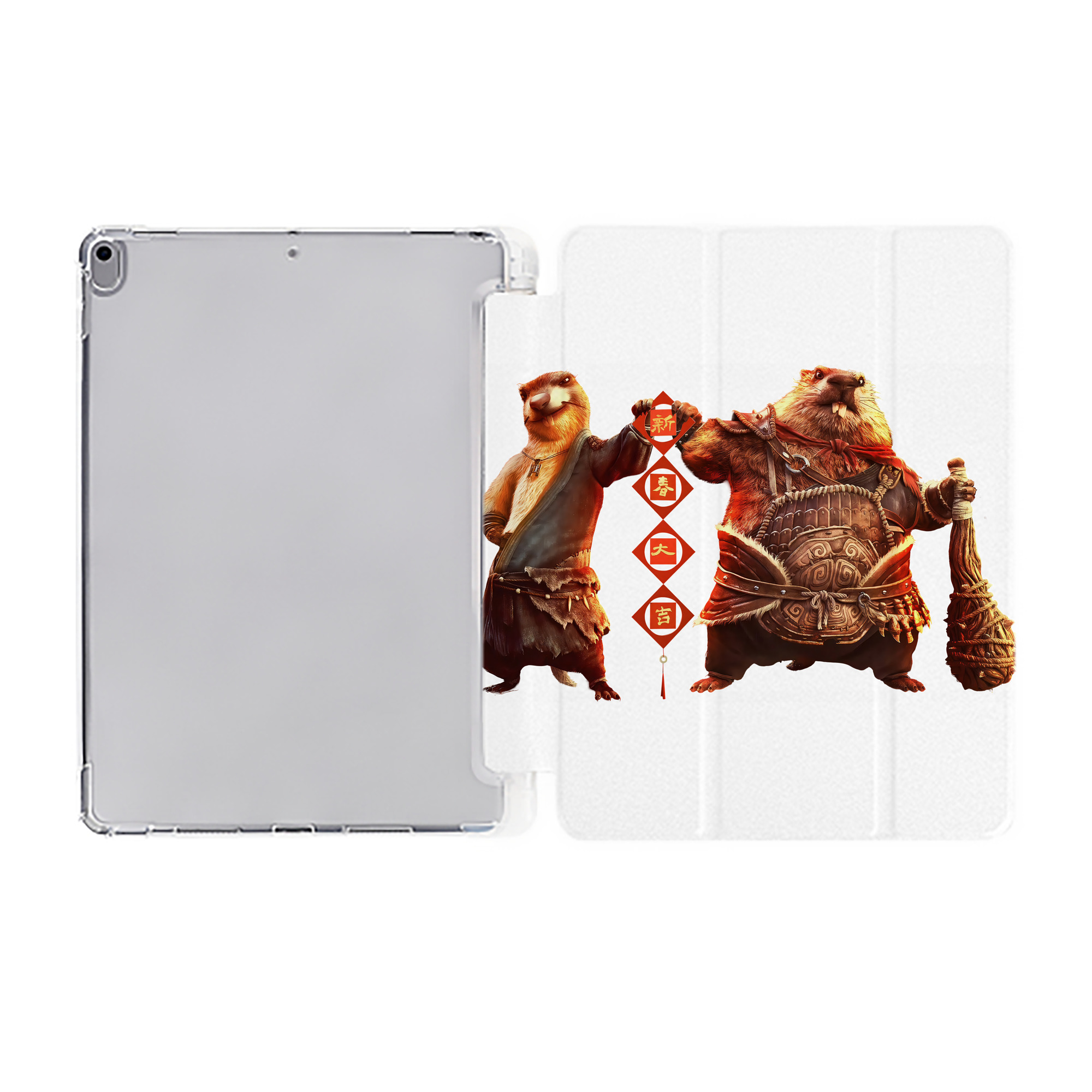 （画像用） Ne Zha 2 ナタ 魔童の大暴れ IPad ケース ペン収納付き 三つ折りスタンド PUレザー×シリコン 対応機種9.5/10.5/10.9インチ